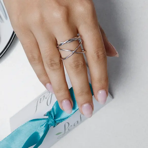Leaf Jewelry Ring "Tupe", 925 Sterlingsilber Bis zu 60% Rabatt