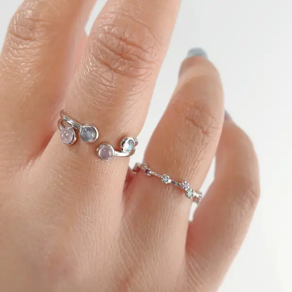 Leaf Jewelry Silber Open Ring, Labradorit Bis zu 65% Rabatt