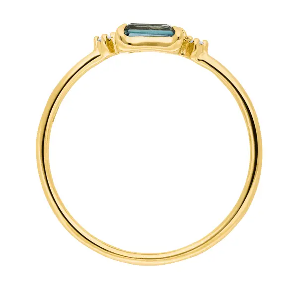 Leaf Jewelry Ring London Blue Topas, 14K Gelbgold Bis zu 55% Rabatt