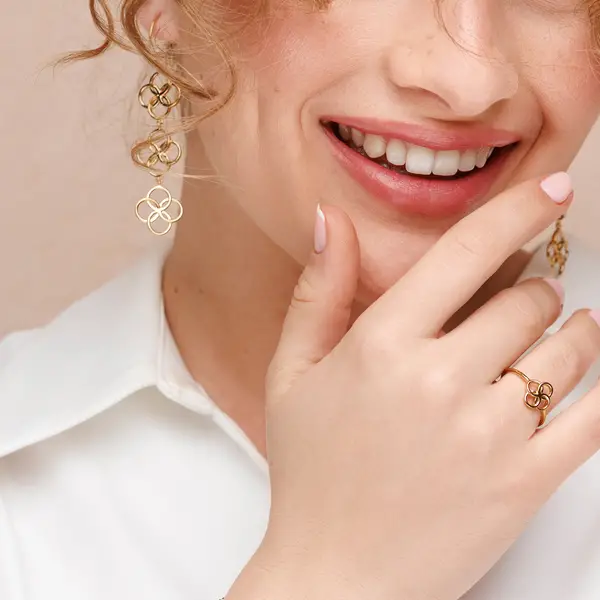 Leaf Jewelry Ohrhänger Clover Charm, 18 K Rosegold vergoldet Discount Store für neue Produkte