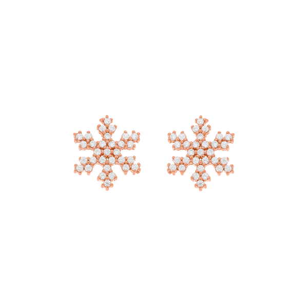 Leaf Jewelry Ohrstecker Snowflake, 18 K Rosegold vergoldet Fabrikladen