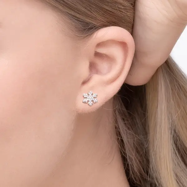 Leaf Jewelry Ohrstecker Snowflake, 18 K Rosegold vergoldet Fabrikladen