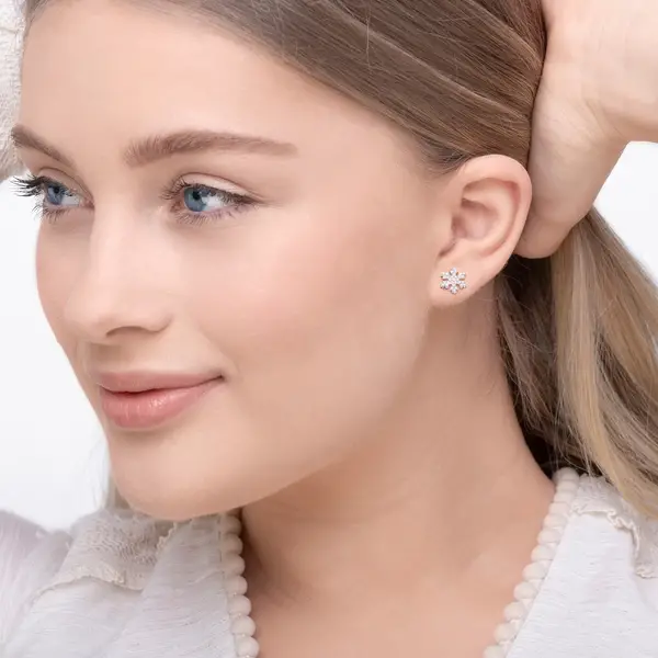 Leaf Jewelry Ohrstecker Snowflake, 18 K Rosegold vergoldet Fabrikladen