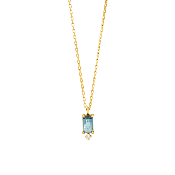 Leaf Jewelry Halskette London Blue Topas, 14K Gelbgold Speichern exportieren