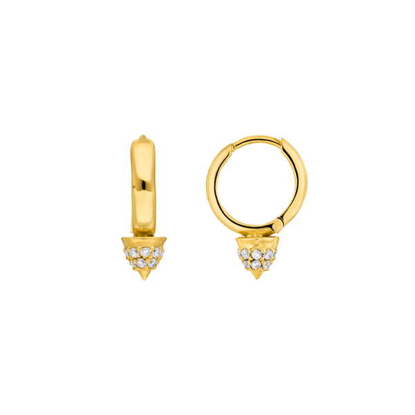 Leaf Jewelry Mini Creole Single Stud, 18 K Gelbgold vergoldet Im Verkauf
