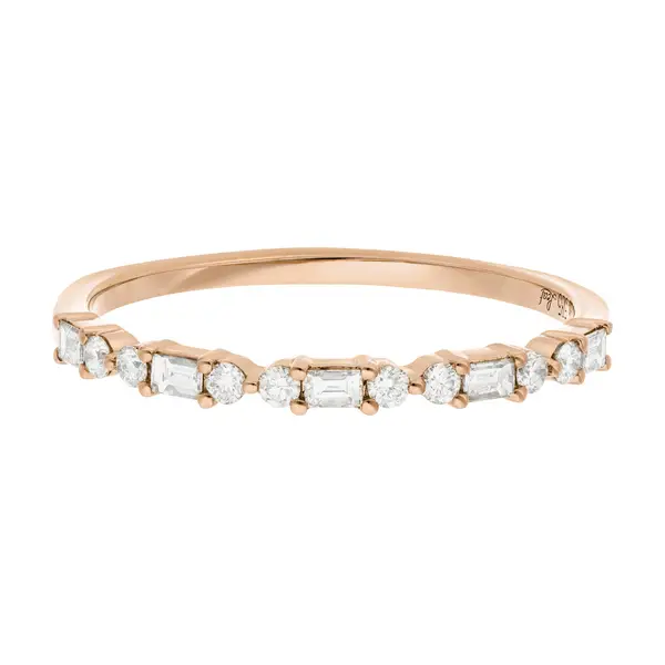 Leaf Jewelry Ring mit Baguette Diamanten, 14K Rosegold Angebote