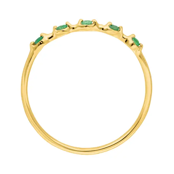 Leaf Jewelry Ring mit 5 Smaragden, 14K Gelbgold Hotsell