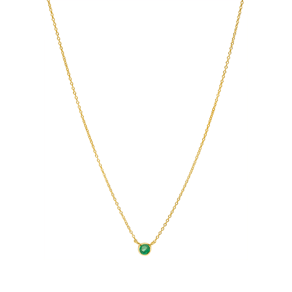 Leaf Jewelry Halskette Smaragd, 14K Gelbgold Günstiger Verkauf