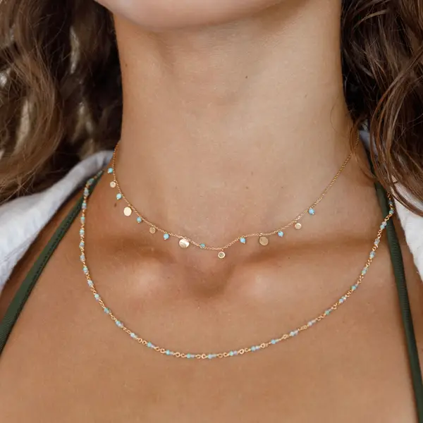 Leaf Jewelry Silber Necklace Set "Ocean Dream", Gelbgold Meist gekauft