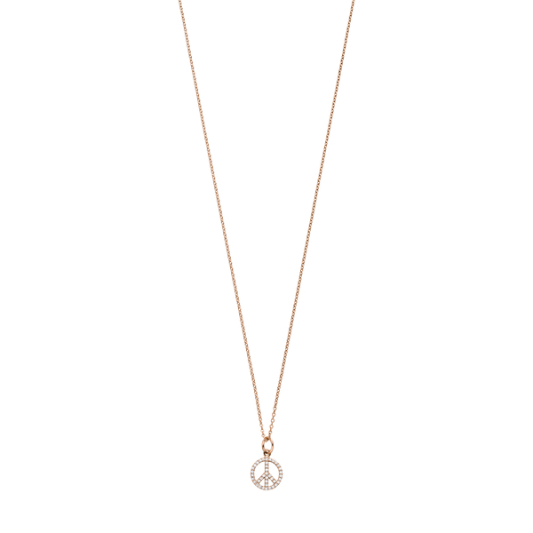 Leaf Jewelry Halskette Peace mit Zirkonia, 18 K Rosegold vergoldet Limitierter Zeitrabatt