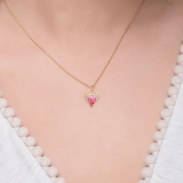 Leaf Jewelry Halskette Pink Valentine, 18 K Gelbgold vergoldet Fabrik Onlineshop