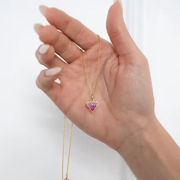 Leaf Jewelry Halskette Pink Valentine, 18 K Gelbgold vergoldet Fabrik Onlineshop