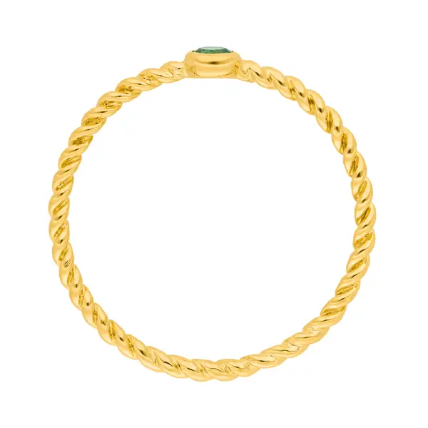Leaf Jewelry Ring Twist Smaragd, 14K Gelbgold Rabatt
