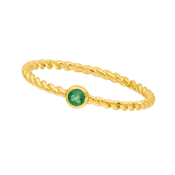 Leaf Jewelry Ring Twist Smaragd, 14K Gelbgold Rabatt