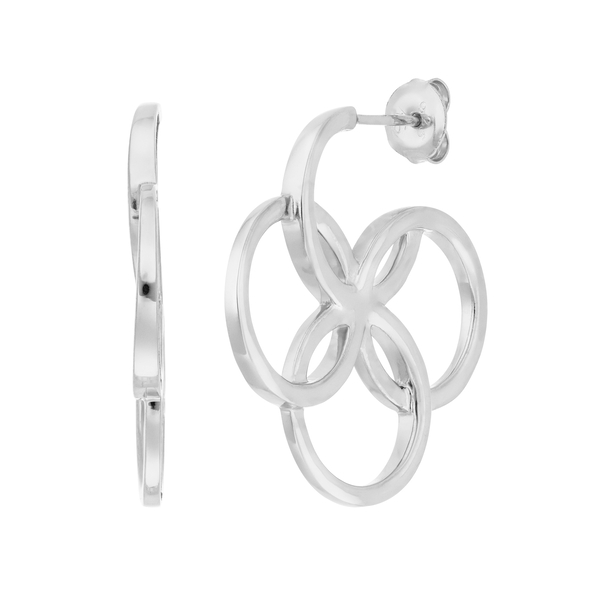 Leaf Jewelry Creolen Clover Charm, klein, 925 Sterlingsilber Osterangebot