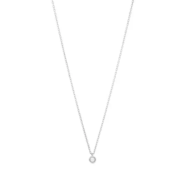 Leaf Jewelry Halskette Pure mit Perle, 925 Sterlingsilber, rhodiniert Räumungsverkauf