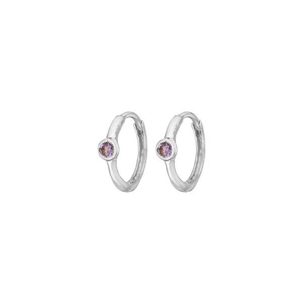 Leaf Jewelry Creole One Gem, Amethyst, 925 Sterlingsilber 50% Rabatt mit kostenlosem Versand