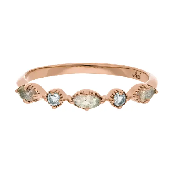 Leaf Jewelry Silber Ring, Oval Gems, Rosegold Auslauf