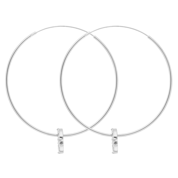 Leaf Jewelry Creolen Zirkonia Flower, 925er Silber Verkauf