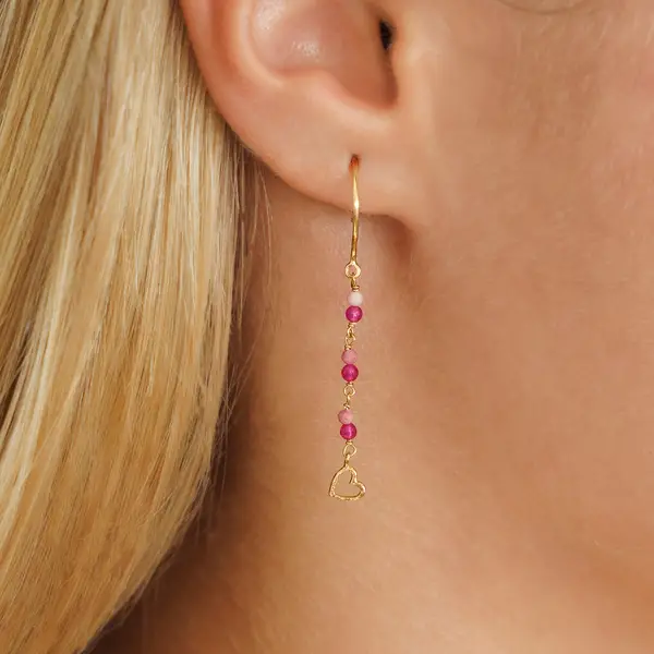 Leaf Jewelry Ohrhänger Rubin, 18 K Gelbgold vergoldet Meist gekauft