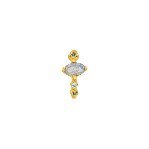 Leaf Jewelry Silber Earcuff Gorgeous Gems, Labradorit, Gelbgold Kostenloser Versand