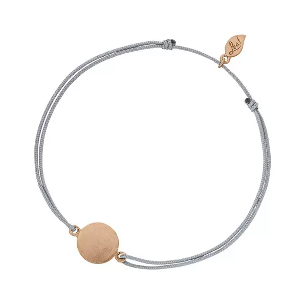 Leaf Jewelry Glücksbändchen Slices, Silber rosé vergoldet, Grau Rabatt