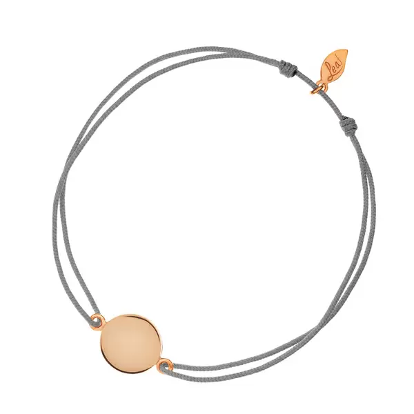 Leaf Jewelry Glücksbändchen Slices, Silber rosé vergoldet, Grau Rabatt