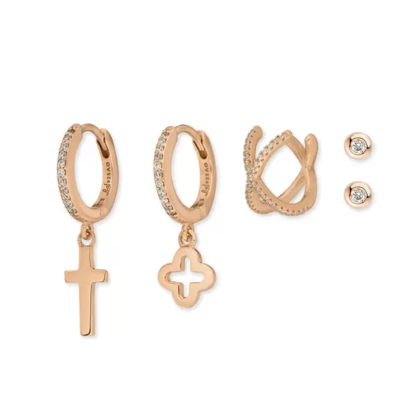 Leaf Jewelry Ear Mix, 5-er Set, 18 K Rosegold vergoldet Preisnachlass