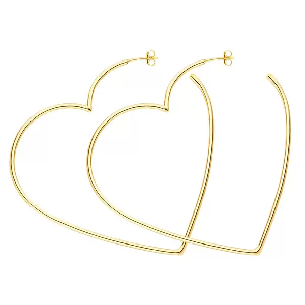 Leaf Jewelry Creole Herz, 60mm, 18K Gelbgold vergoldet Weihnachtsangebot