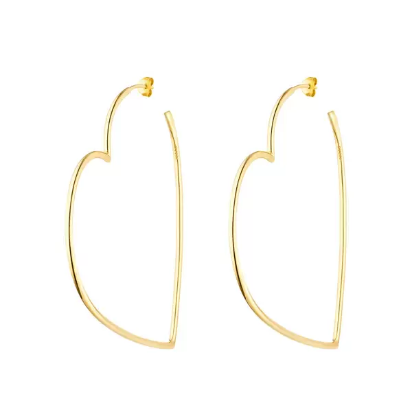 Leaf Jewelry Creole Herz, 60mm, 18K Gelbgold vergoldet Weihnachtsangebot