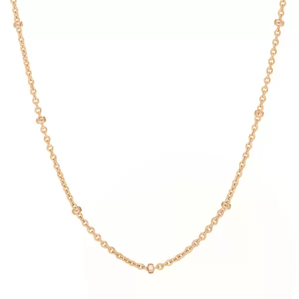 Leaf Jewelry Gliederkette mit Kugeln, 55cm, 18 K Rosegold vergoldet Top Angebot