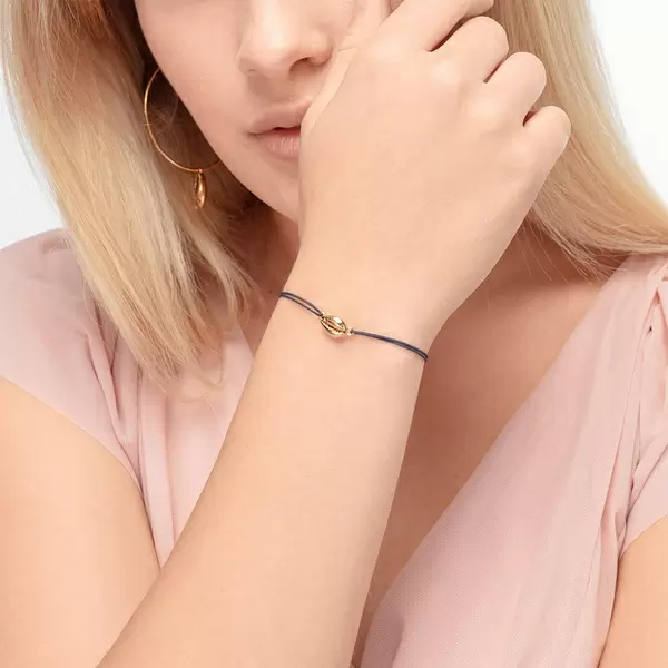 Leaf Jewelry Glücksbändchen Cowrie Shell, 18 K Rosegold vergoldet, Navy Neuheiten