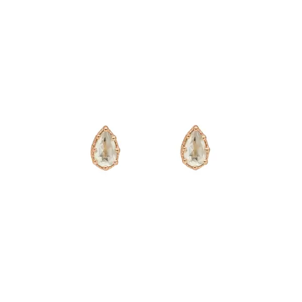 Leaf Jewelry Ohrstecker Drop, Prehnit, 18 K Rosegold vergoldet Räumungsverkauf
