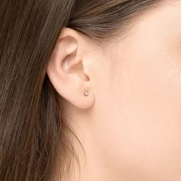 Leaf Jewelry Ohrstecker MINI Pure 18 K Gelbgold vergoldet, 18 K Rosegold vergoldet Kauf eins, bekomm eins gratis
