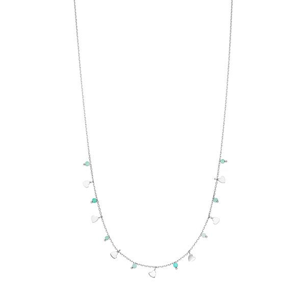 Leaf Jewelry Halskette Hearts Amazonit, 925 Sterlingsilber VIP-Rabatte