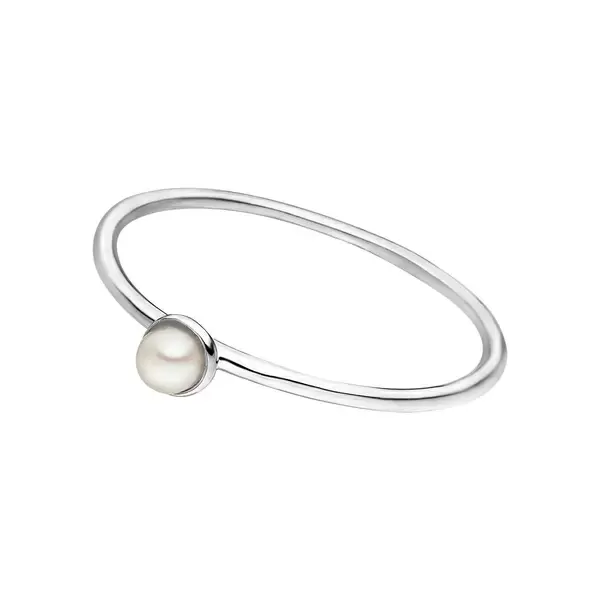 Leaf Jewelry Stacking Ring, Perle, 3mm, 925 Sterlingsilber Bis zu 50% Rabatt