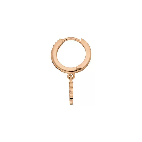 Leaf Jewelry Single Creole CLOVER/Zirkonia, 18 K Rosegold vergoldet Begrenzt auf 3 Tage