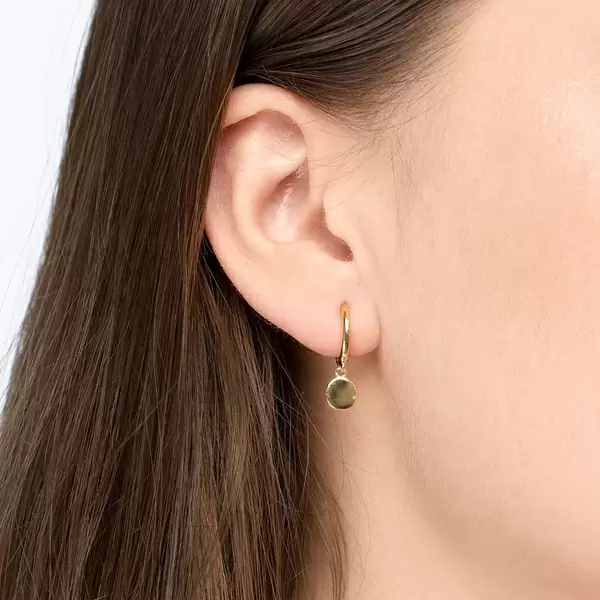 Leaf Jewelry Single Creole PLATELET, 18 K Gelbgold vergoldet 50% Rabatt für begrenzte Zeit