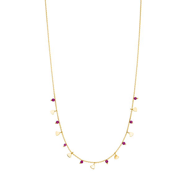 Leaf Jewelry Halskette Hearts Rubin, 18 K Gelbgold vergoldet Rabatte dieses Monats