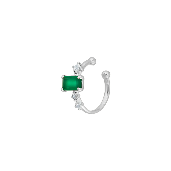 Leaf Jewelry Silber Earcuff Gorgeous Gems, Grüner Achat Verkauf