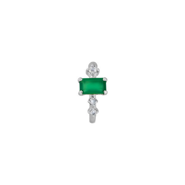 Leaf Jewelry Silber Earcuff Gorgeous Gems, Grüner Achat Verkauf