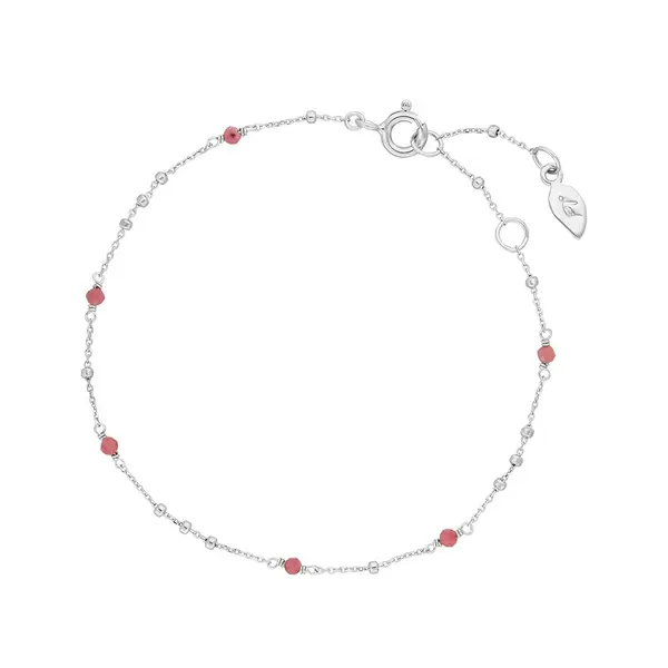 Leaf Jewelry Armkette Flying Gems, Rhodonit, 925 Sterlingsilber Blitzverkäufe