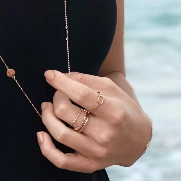 Leaf Jewelry Stacking Ring Basic, 18 K Gelbgold vergoldet, Größe 50 Fabrik Onlineshop