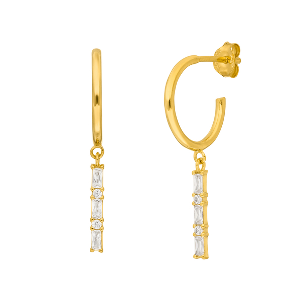 Leaf Jewelry Creole ICE CUBE, 18 K Gelbgold vergoldet Versandkostenfrei
