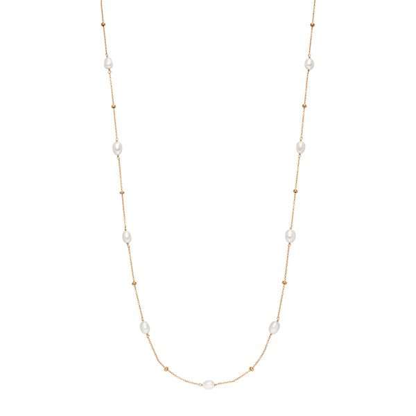Leaf Jewelry Halskette Perlen Basic, 18 K Rosegold vergoldet Flash Sale