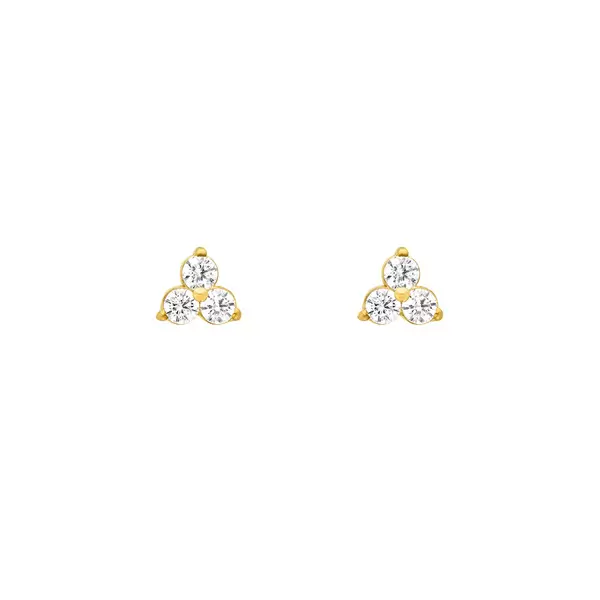 Leaf Jewelry Ohrstecker Triple Zirkonia, 18 K Gelbgold vergoldet Osterangebot