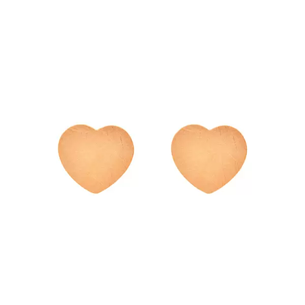 Leaf Jewelry Ohrstecker Heart-Disc, matt, 18 Rosegold vergoldet Lagerräumung