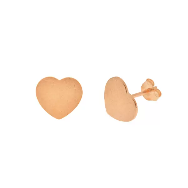 Leaf Jewelry Ohrstecker Heart-Disc, matt, 18 Rosegold vergoldet Lagerräumung