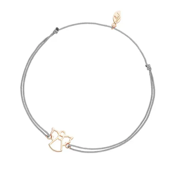 Leaf Jewelry Glücksbändchen Engel, Grau, 18K Rosegold vergoldet Top Angebot