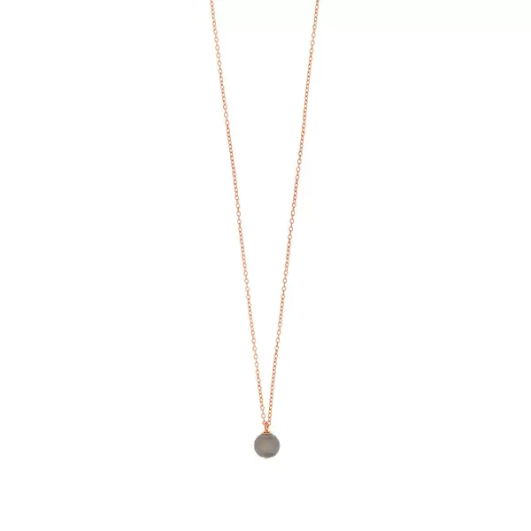 Leaf Jewelry Halskette Rain Drop, Labradorit, 18 K Roségold vergoldet Neueste Mode